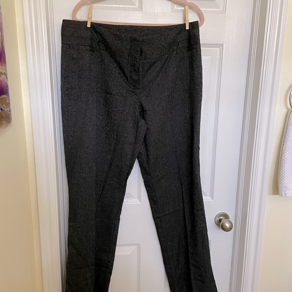 Heathered gray mid rise dress pants